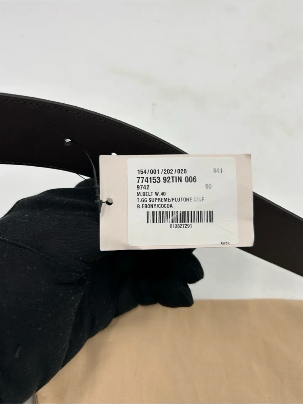 Men's Gucci GG Supreme belt interlocking G buckle size 80/32 inches made Italy